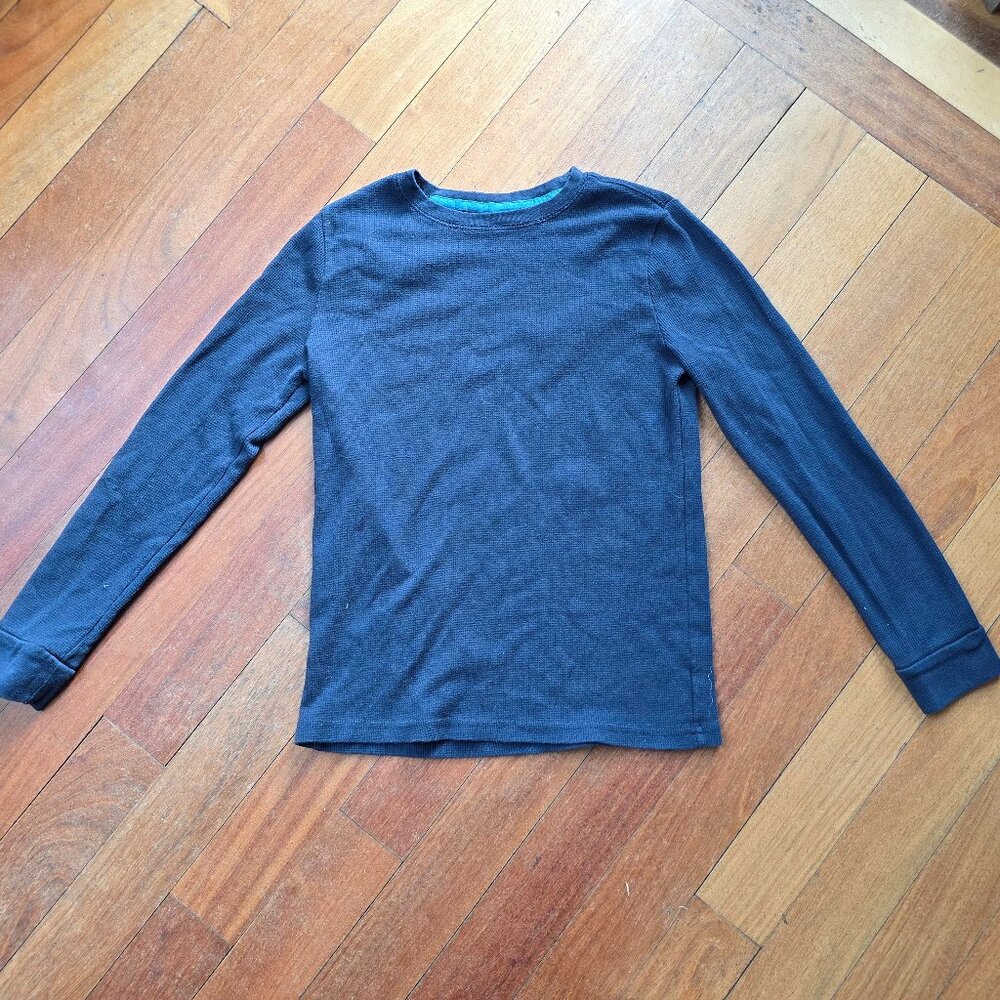 Sonoma Boys Navy Waffle Knit Long Sleeve Jersey Size Large
